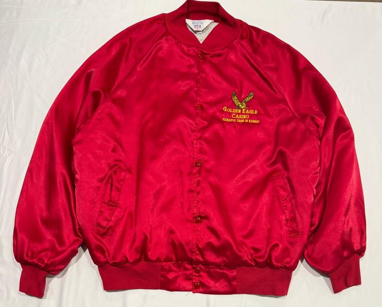 Red Satin Bomber Jacket
